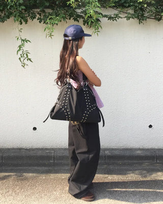 Double rivet line nylon bag