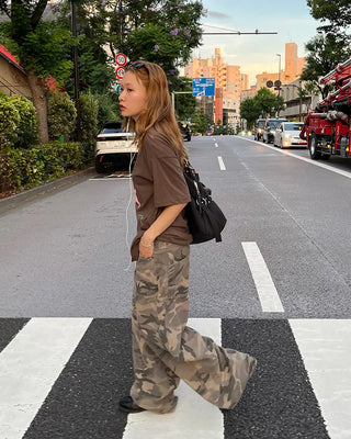 Camouflage Super Wide Cotton Pants