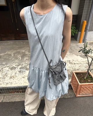 Balloon Shirred Mini Dress