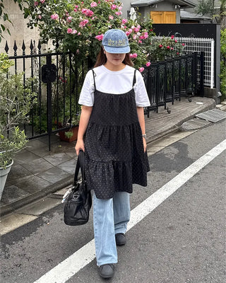 Polka Dot Frill Camisole Dress