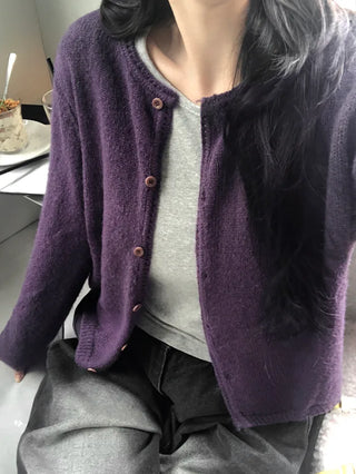 (5 colors) Round Neck Cardigan