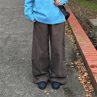 Pintuck Wide Cotton Pants