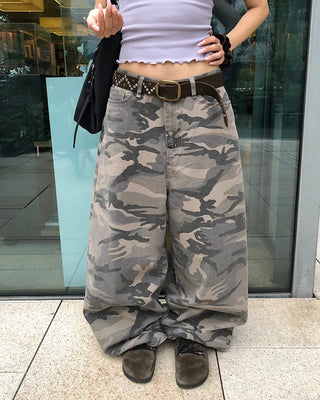 Camouflage Super Wide Cotton Pants