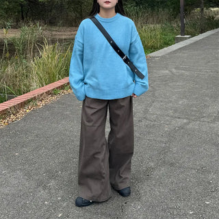 Pintuck Wide Cotton Pants