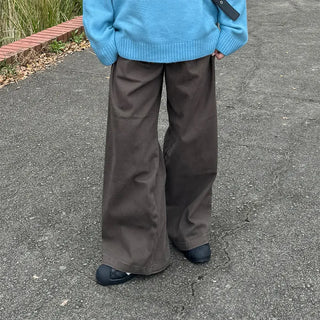 Pintuck Wide Cotton Pants