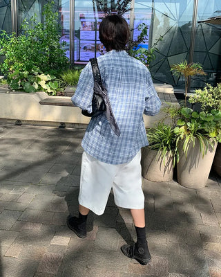 Cotton elastic waist Bermuda shorts