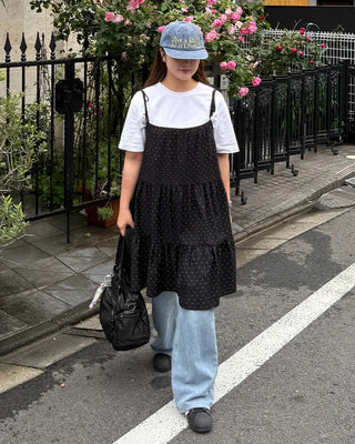 Polka Dot Frill Camisole Dress