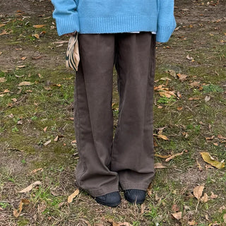Pintuck Wide Cotton Pants