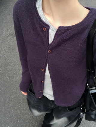 (5 colors) Round Neck Cardigan