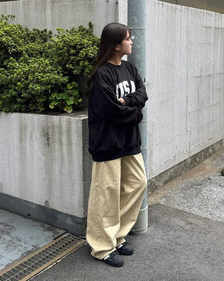 Cotton wide-leg pants