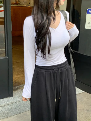 [3 colors] Pleated wide training pants