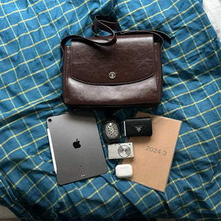 Silver Button Big Crossbody Bag