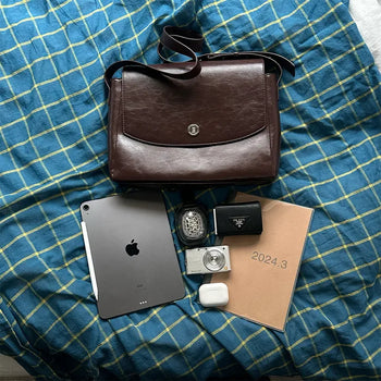 Silver Button Big Crossbody Bag
