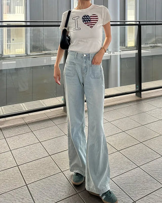 Heart print crop t-shirt