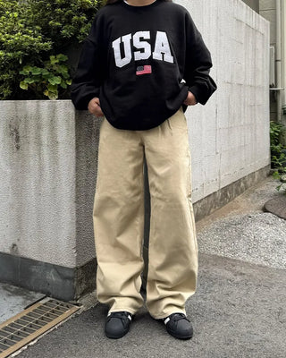 Cotton wide-leg pants