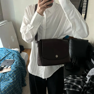 Silver Button Big Crossbody Bag