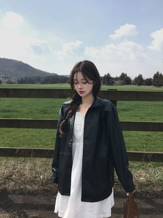 Colored leather jacket