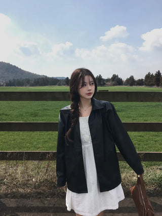 Colored leather jacket