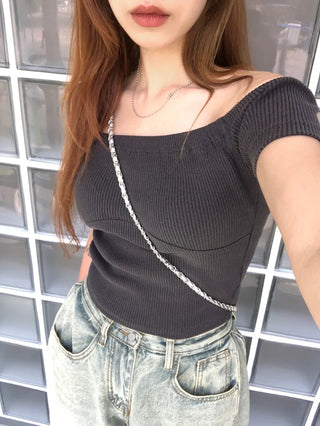 Pigmented Off-Shoulder Short-Sleeve T-Shirt (3 colors)