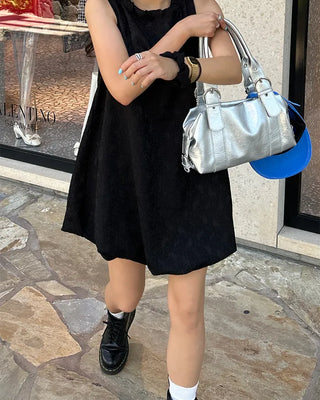Studded belt leather tote bag