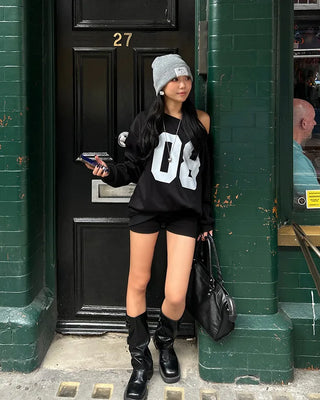 Elastic waist ribbed shorts