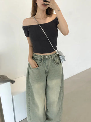 Pigmented Off-Shoulder Short-Sleeve T-Shirt (3 colors)
