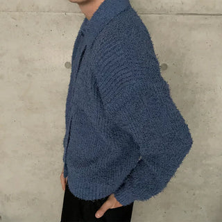 Boucle color knit cardigan