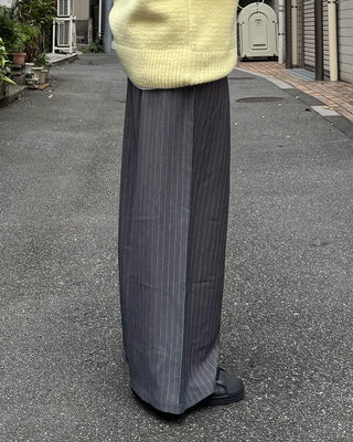 Striped wide-leg pants
