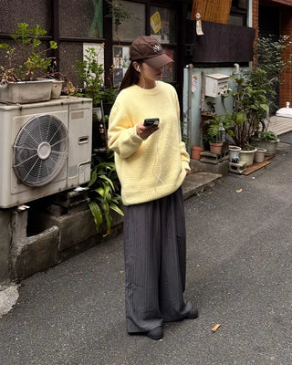 Striped wide-leg pants