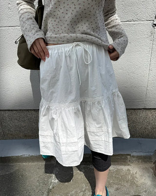 Waist string midi skirt