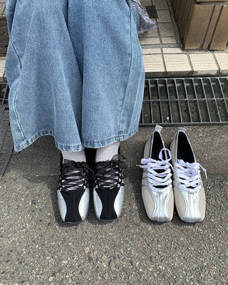 Ribbon ballemour point sneakers