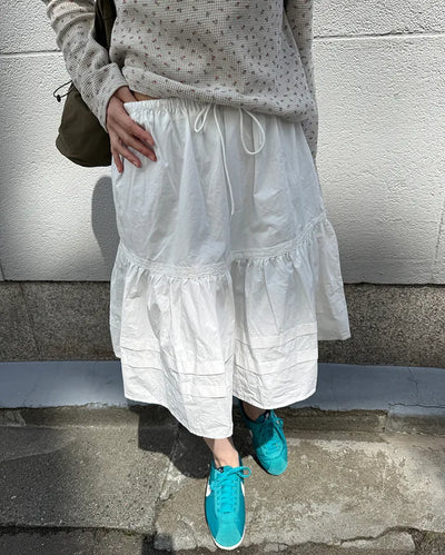 Waist string midi skirt