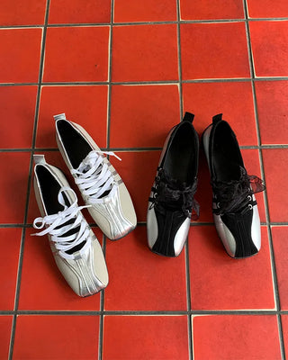 Ribbon ballemour point sneakers