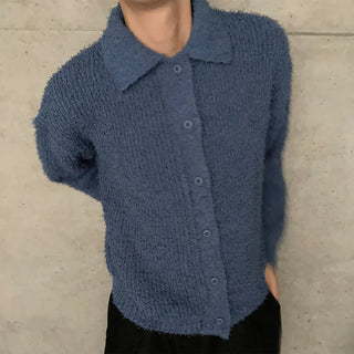 Boucle color knit cardigan