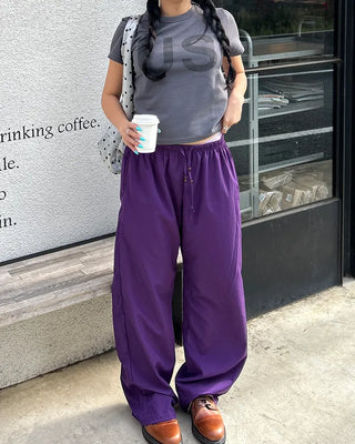 Wood Bead Nylon Easy Pants