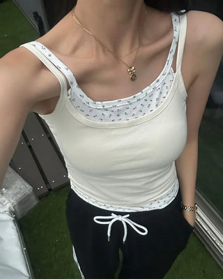 Flower Lace Layered Sleeveless