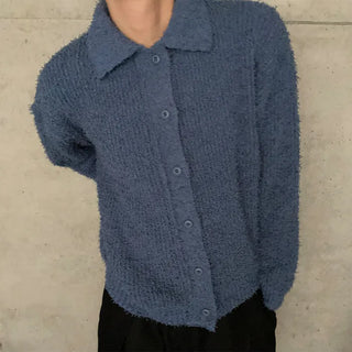 Boucle color knit cardigan