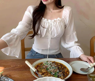 [2-way] Shirred Blouse