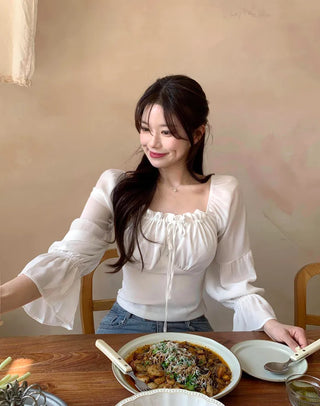 [2-way] Shirred Blouse