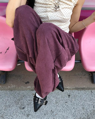 Belted pointed flat shoes