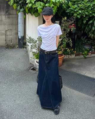 Shirred Off-Shoulder T-Shirt