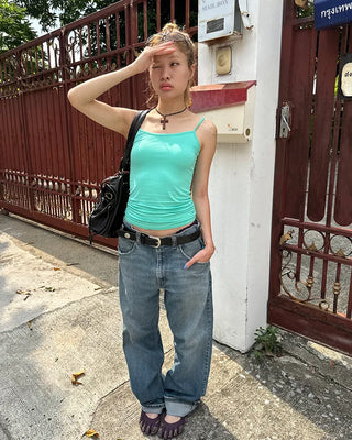 Tight-fitting long camisole