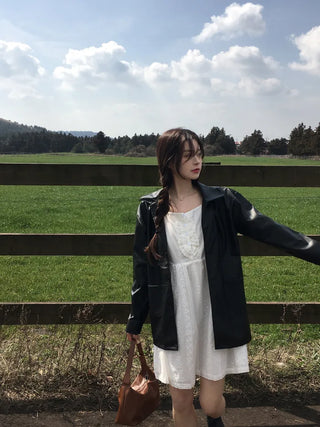 Colored leather jacket