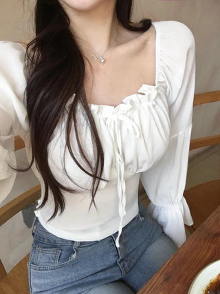 [2-way] Shirred Blouse
