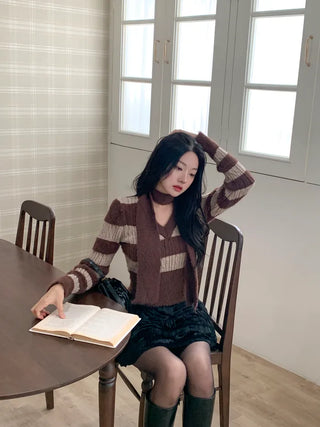 [2 colors] Velour tiered skirt