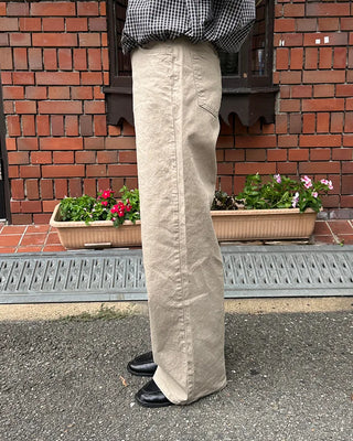 Waist bag, elastic waistband, cotton wide-leg pants