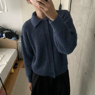 Boucle color knit cardigan