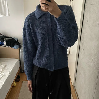 Boucle color knit cardigan