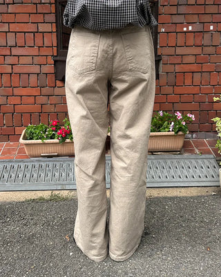 Waist bag, elastic waistband, cotton wide-leg pants