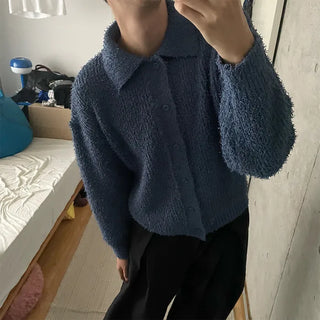 Boucle color knit cardigan